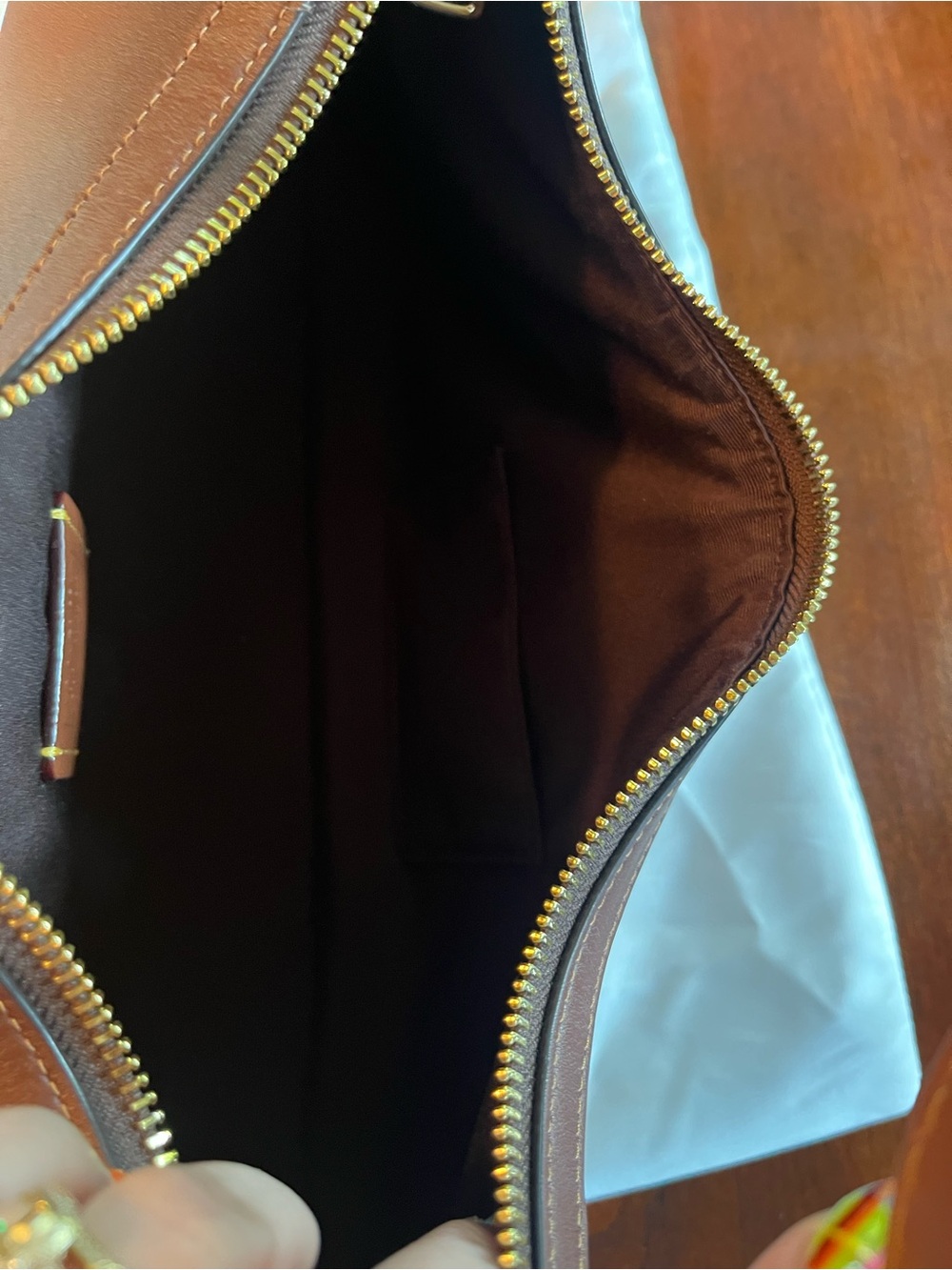 Coach Ella Leather Shoulder Bag - Burnished Redwood - Picture 7 of 12
